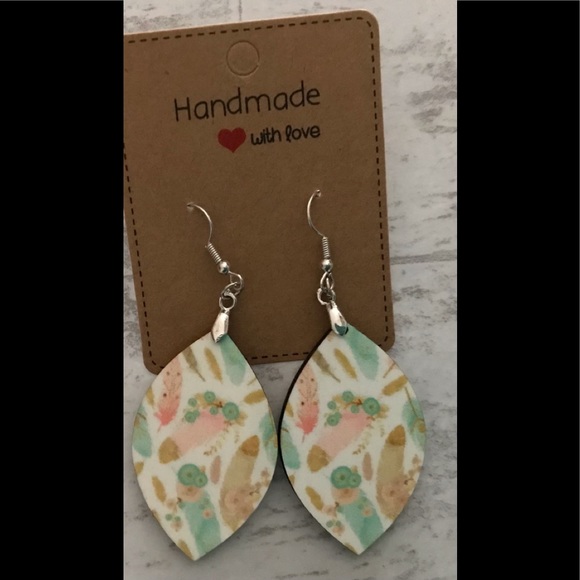 Boho feather Sublimation earrings - Picture 1 of 3